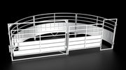 Heavy Duty 10-foot 180-degree left-hand sheeted crowding tub for cattle working systems.