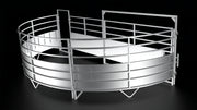 Heavy Duty 10-foot 180-degree left-hand sheeted crowding tub for cattle working systems.