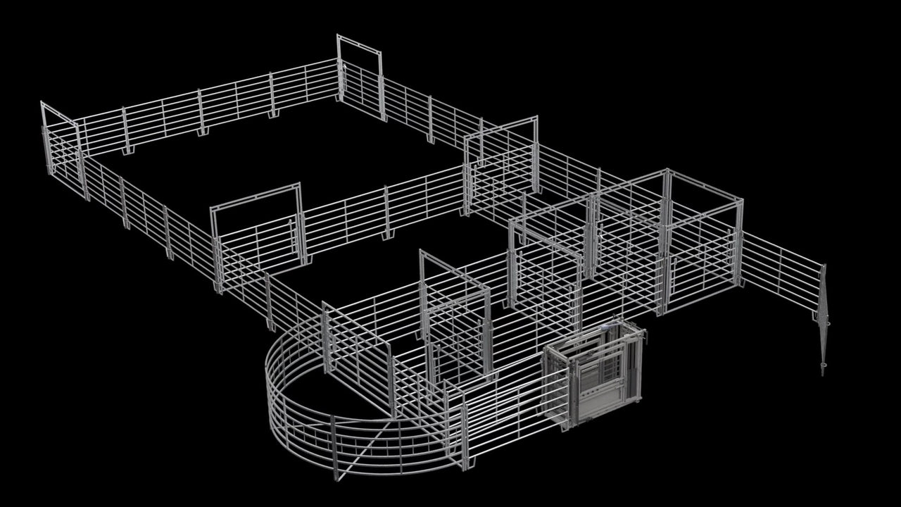 40' x 60' Working Pen w/ Squeeze Chute (PB10T Panel)