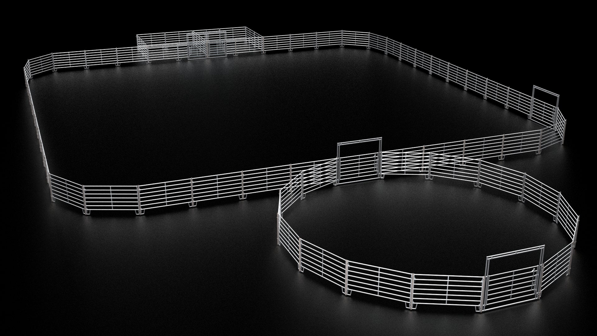 120' x 120' RIDING ARENA with 50' ROUND PEN (PH10 Panel)