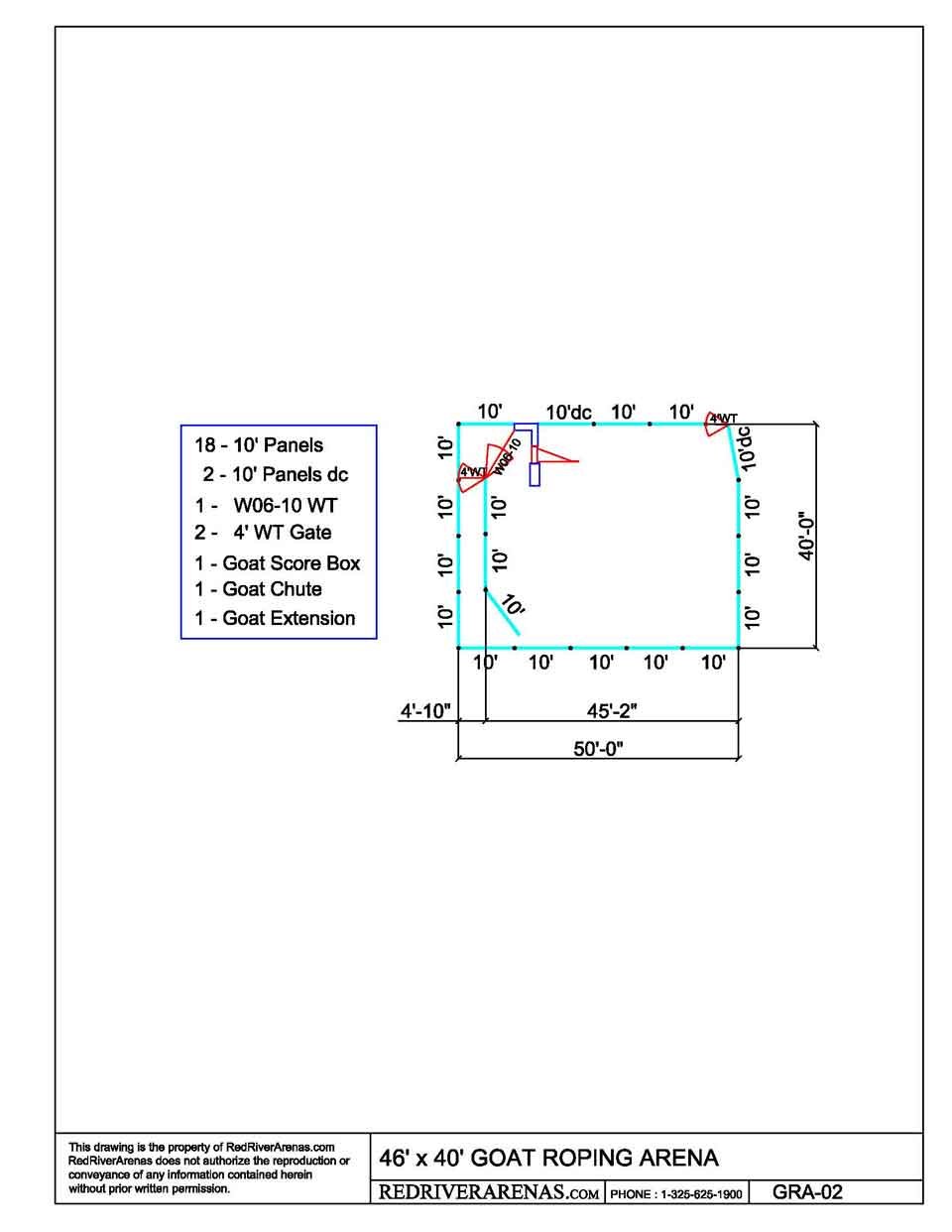 46X40 Goat Roping Arena w/ Return (PG-10 SERIES PANEL)
