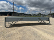 MF08 galvanized feed bunk side view showing 8 foot feeding length