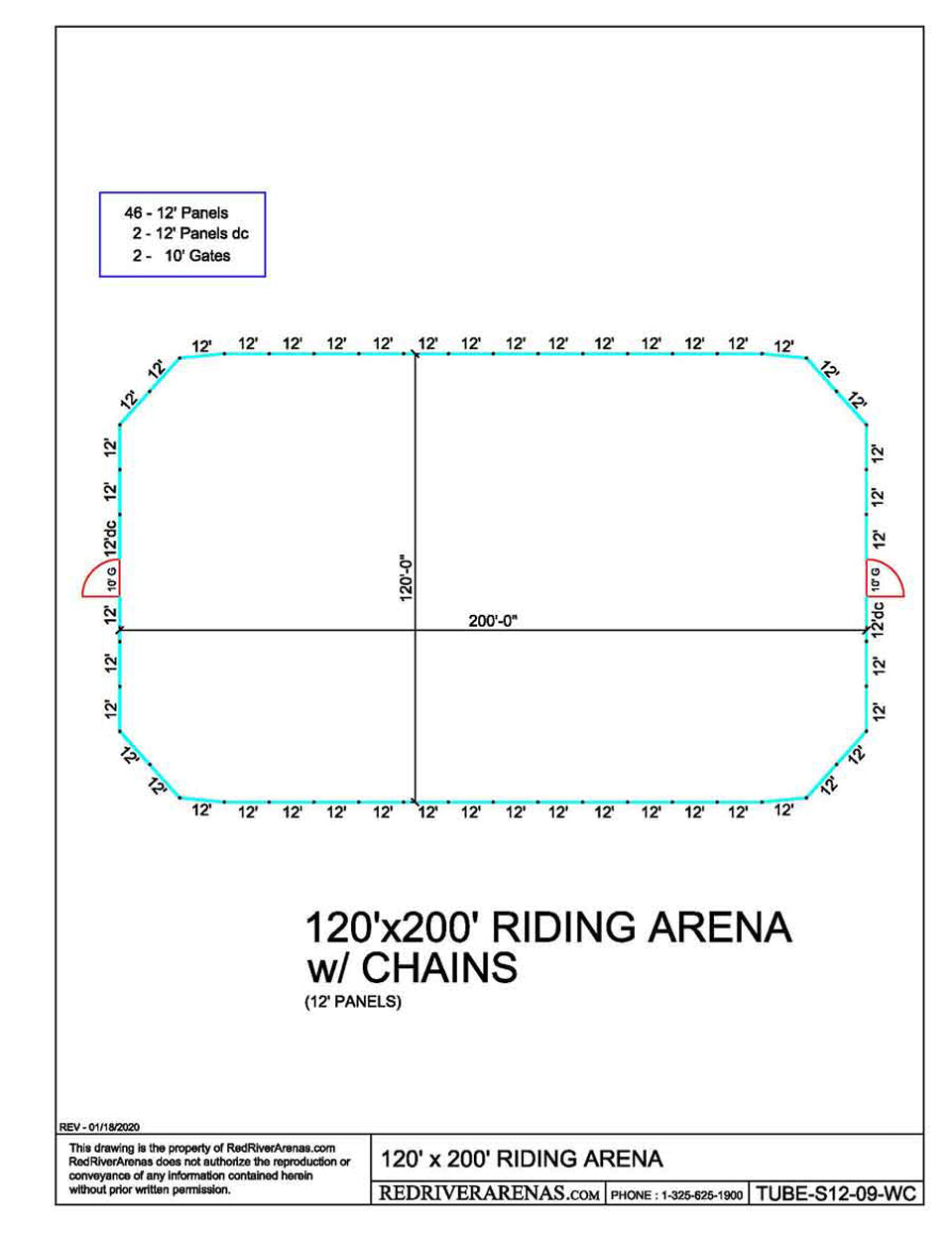 120X200 Riding Arena  (PEL12 Series Panel)