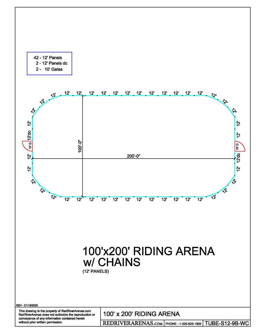 100X200 Riding Arena  (PEL12 Series Panel)