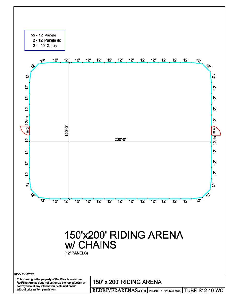 150X200 Riding Arena  (PEL12 Series Panel)