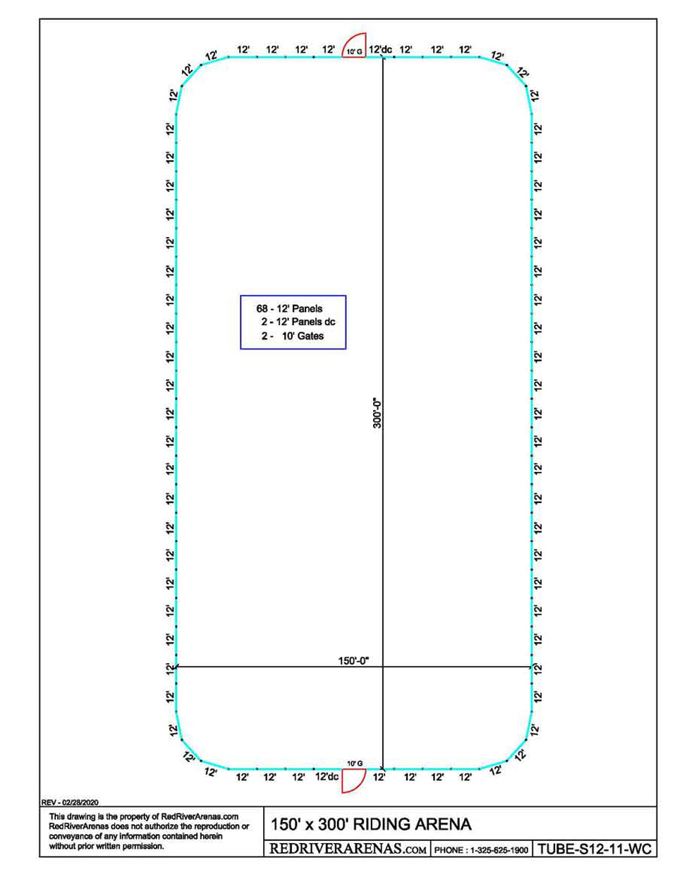 150X300 Riding Arena (PEH12 Series Panel)