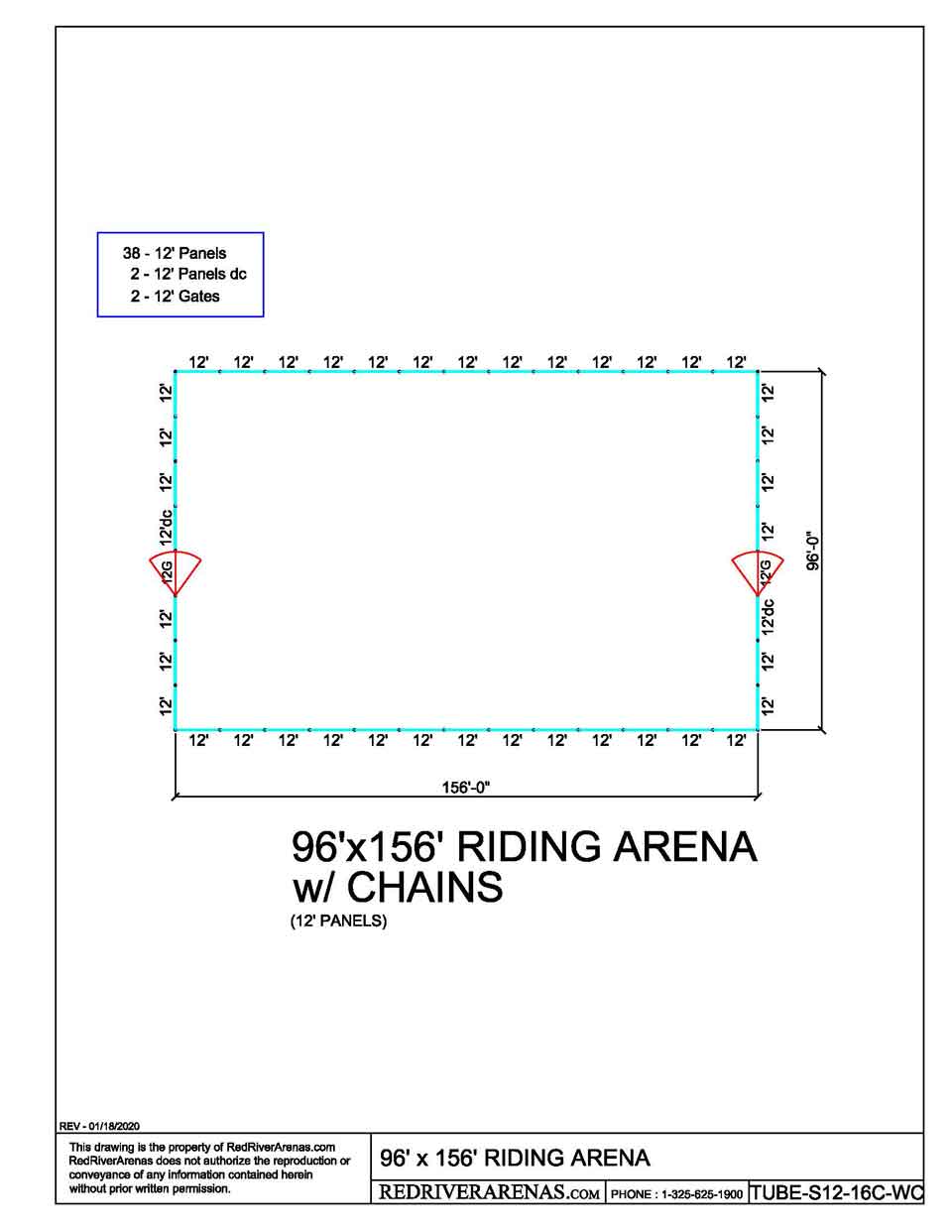 96X156 RIDING ARENA (PEL12 SERIES PANEL)