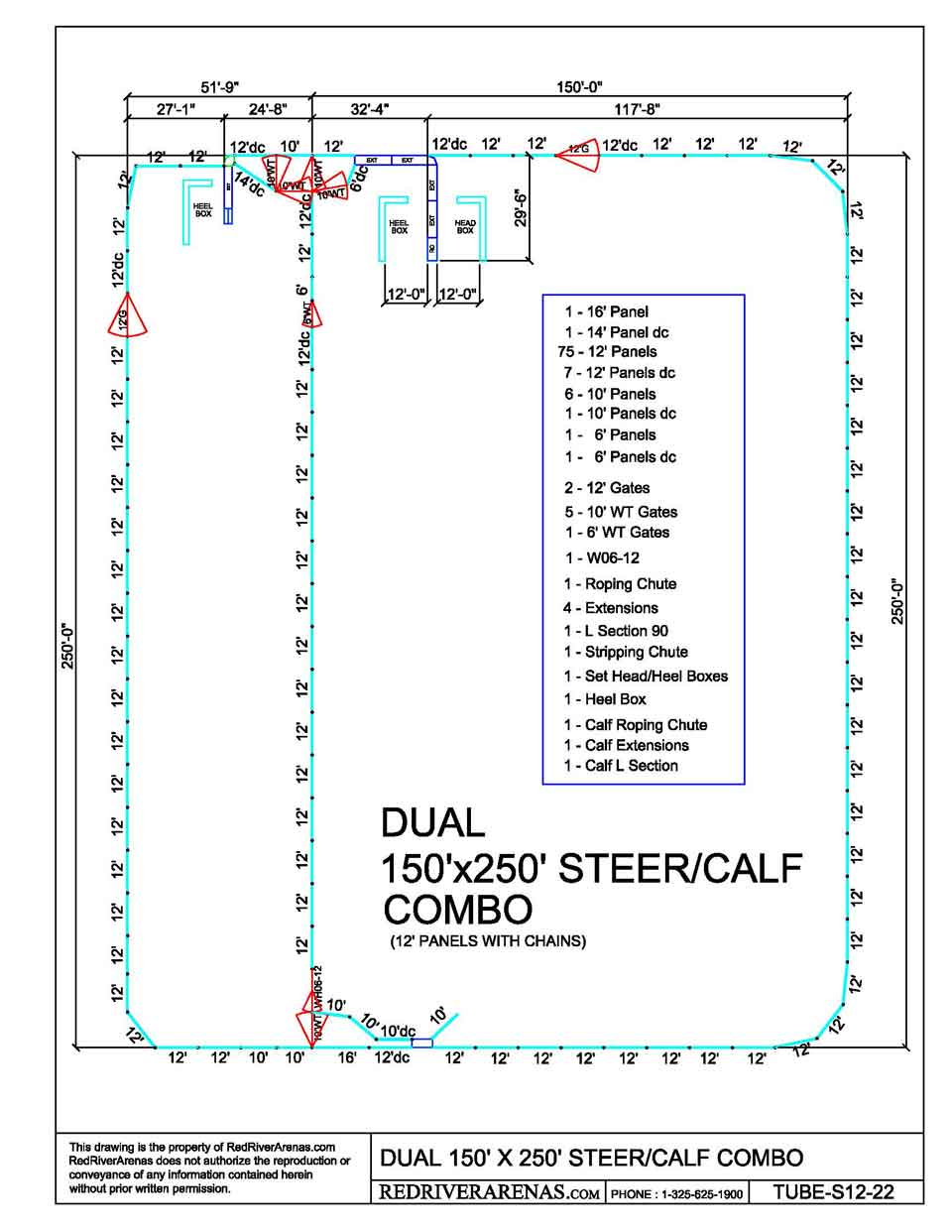 150X275 Steer/Calf Winners Choice Roping Arena (PMT Series Panel)