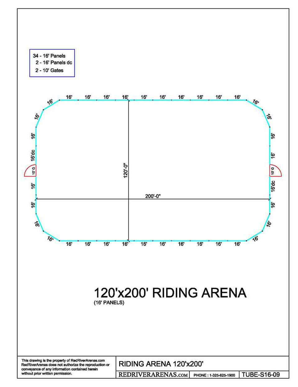 120X200 Riding Arena  (PEL16 Series Panel)