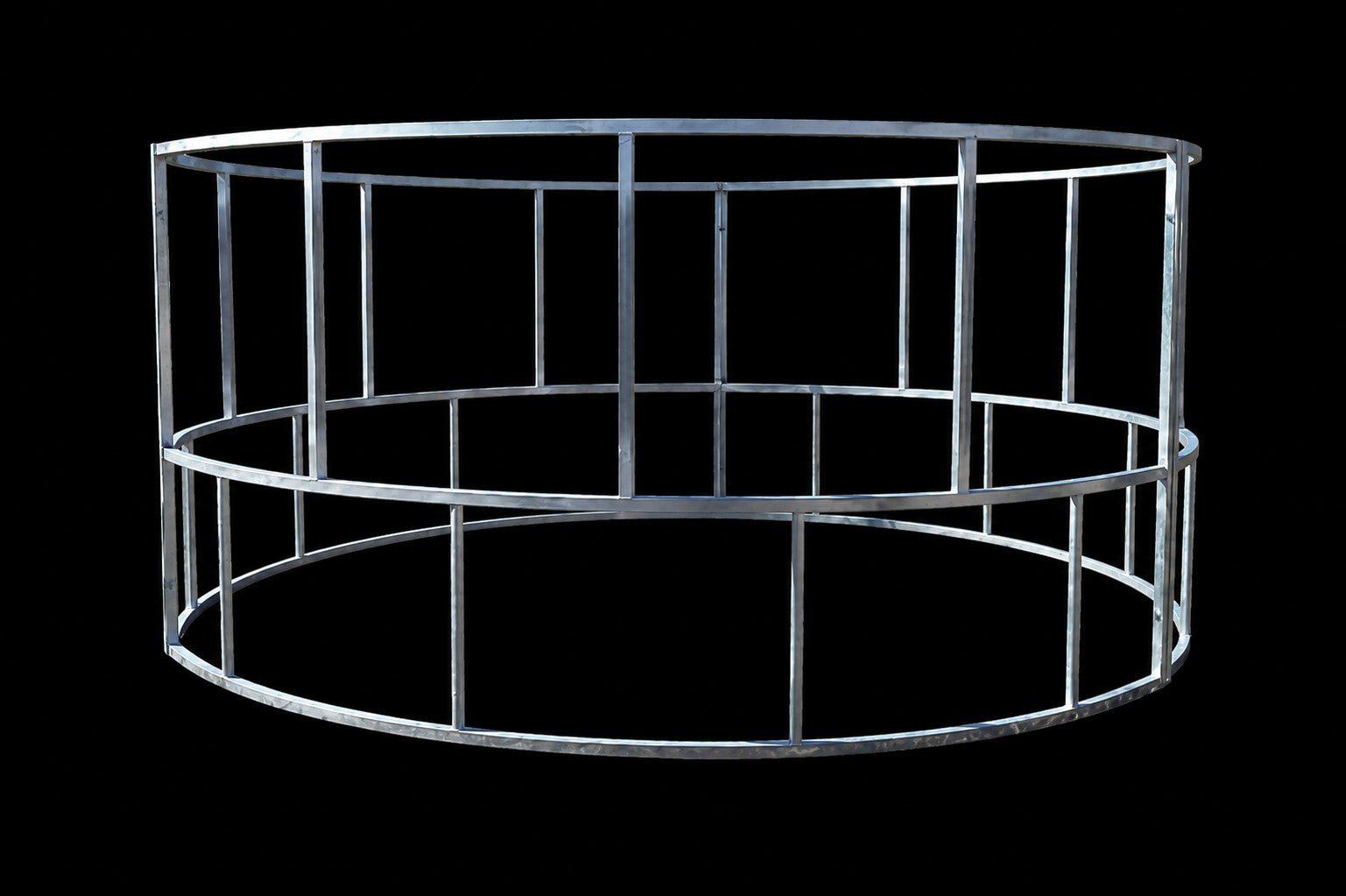 R2 economy straight braced galvanized round bale feeder for cattle
