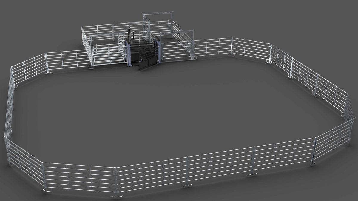 Metal Toy Rodeo Arena RIGHT HAND ONLY ECONOMY 60X80 BULL RIDING ARENA (PBT SERIES PANEL)