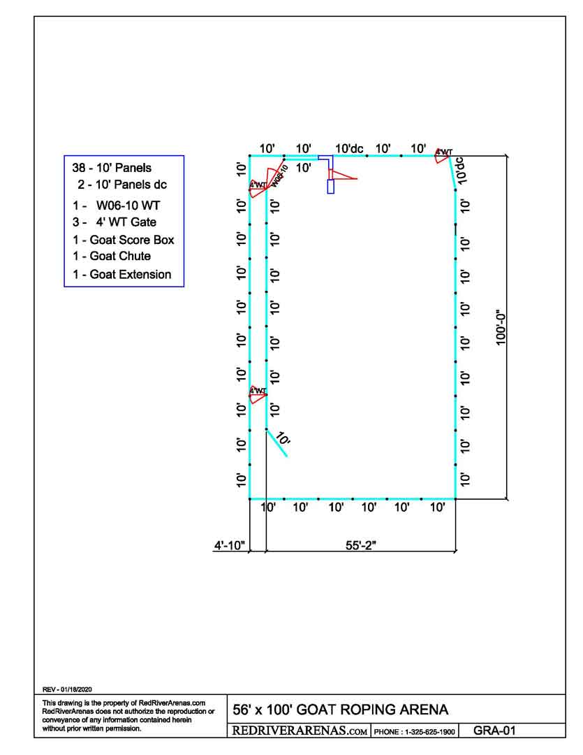 56X100 Goat Roping Arena w/ Return(PG-10 SERIES PANEL)