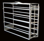 SC100 galvanized stripping chute with one-hand horseback operation and galvanized foot plate for team roping arenas.