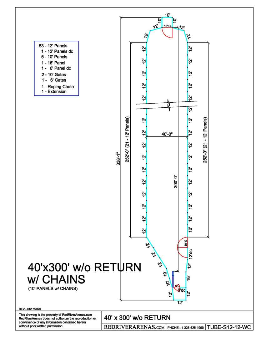 40X300 Calf Lane w/o Return (PH SERIES PANEL)