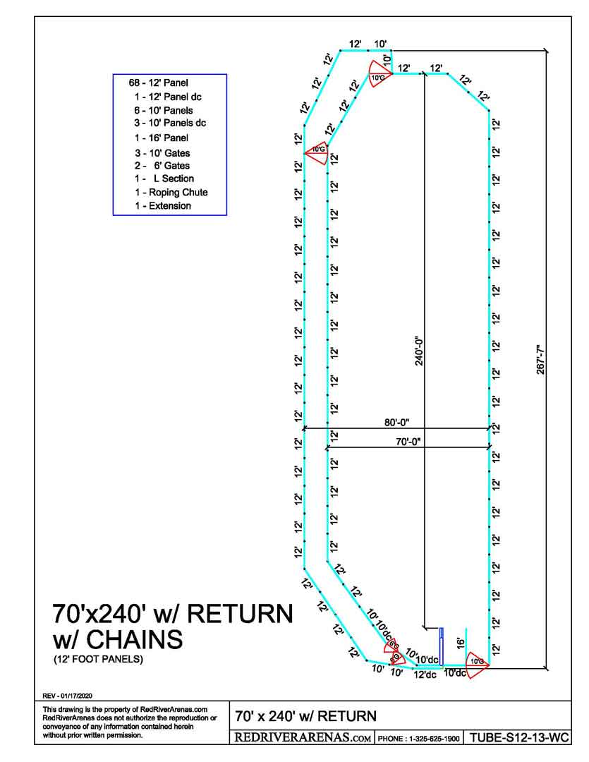 70X240 Calf Lane w/ Return (PL SERIES PANEL)