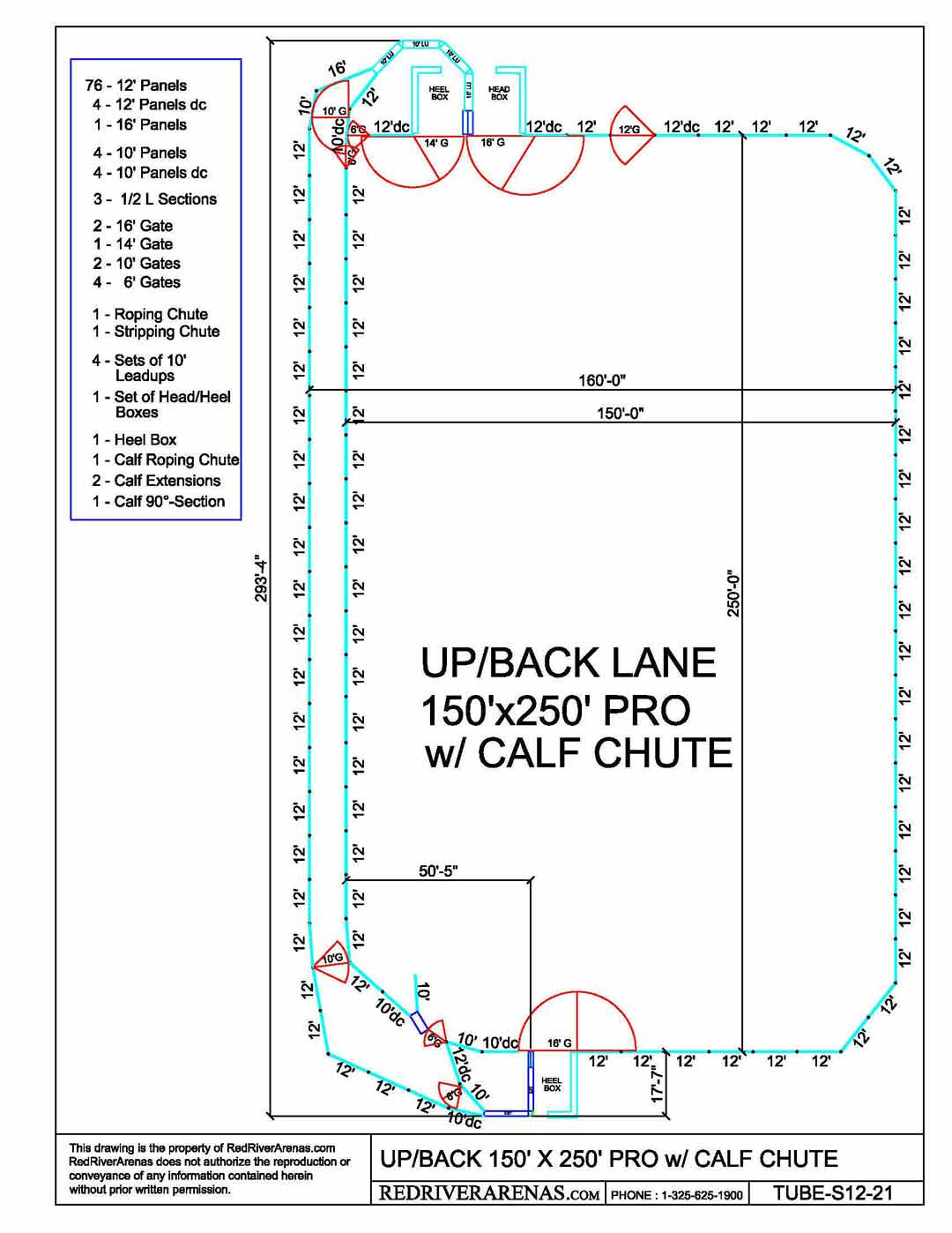 150X250 Pro Up/Back w/ Calf Chute (PL Series Panel)