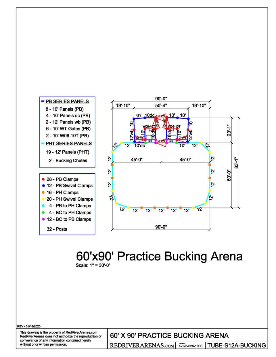 ECONOMY 60X90 BULL RIDING ARENA (PBT SERIES PANEL)