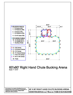 RIGHT HAND ONLY ECONOMY 60X80 BULL RIDING ARENA (PBT SERIES PANEL)