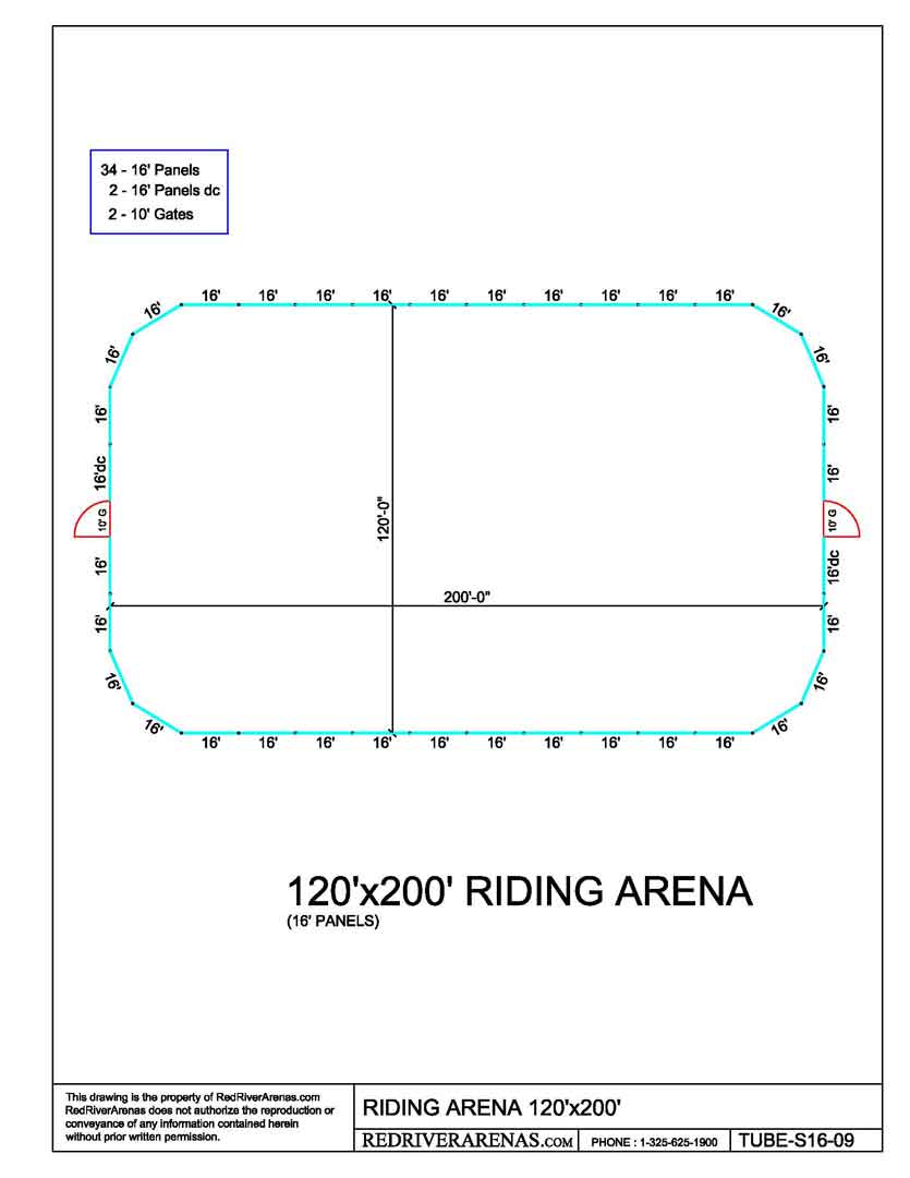 120X200 Riding Arena  (PL16 Series Panel)