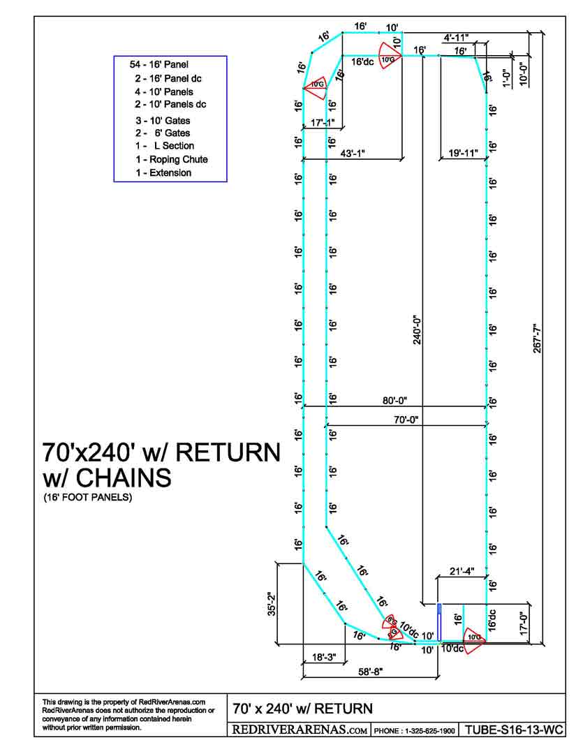 70X240 Calf Lane w/ Return (PH16 SERIES PANEL)