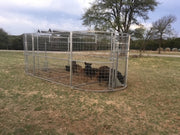 Heavy-duty Boar Boss trap used to drive feral hogs into a controlled capture area