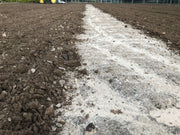 Before and after horse arena footing conditioned with Buster 2.0 arena groomer and arena drag