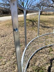 Bolt together connection detail on R3 economy round bale feeder