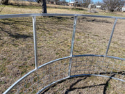 Brace detail on R3 economy round bale feeder with 4x4 wire skirt
