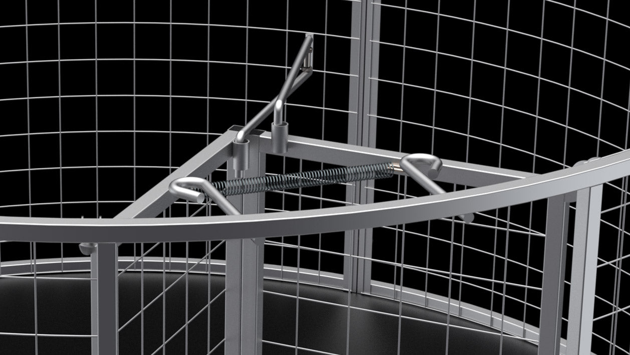 Texas Swine Saloon hog trap spring-loaded trigger and door system